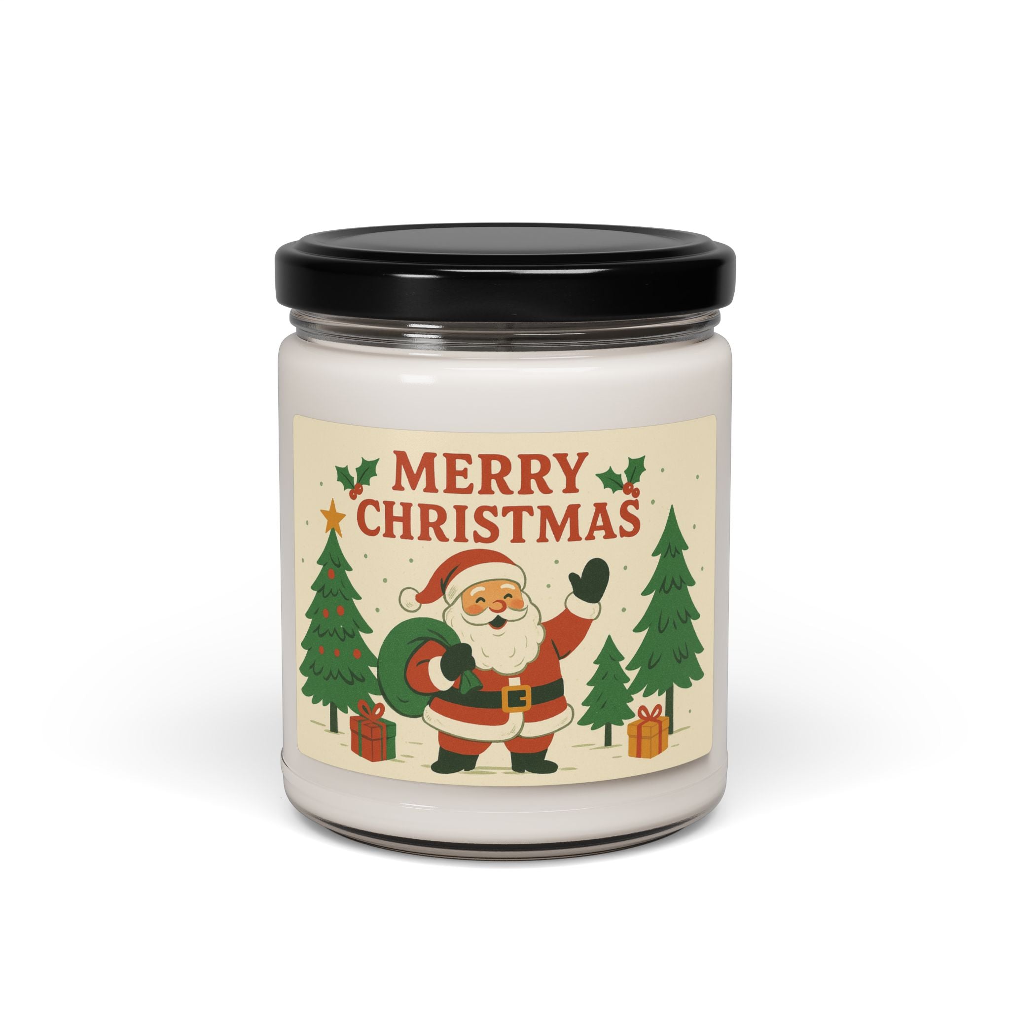 Merry Christmas Scented Soy Candle, Holiday Gift, Home Decor, Festive Fragrance, Cozy Winter, Seasonal Candle
